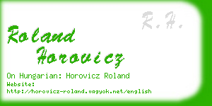 roland horovicz business card